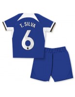 Chelsea Thiago Silva #6 Domácí dres pro děti 2023-24 Krátký Rukáv (+ trenýrky)